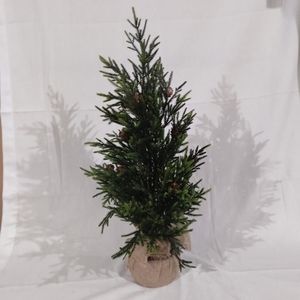 24" Small Artificial Pre-shaped Pine Christmas Tree With Burlap Base , JCP